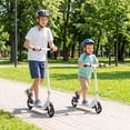 thumbnail image 4 of Gymax Trottinette Pliante à Propulsion avec 3 Hauteurs Réglables, Grandes Roues de 8 Pouces, Alliage d'Aluminium, Blanc, 4 of 10