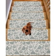thumbnail image 2 of Retro Pastoral Stair Treads Non Slip for Steps Green Flowers Linen Background Farmhouse 7 Pcs Reusable Adhesive Stair Runner Mats for Dogs Elders Carpet Treads Rugs for Staircase 8x30 In, 2 of 7