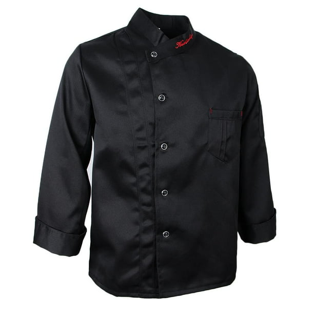 Chaqueta de Cocina Transpirable Chaqueta Baker Chaqueta Cocinar Cocinar Gastronomía Profesional Ropa Cocinero Cocina Restaurante Hotel Negro XL Soledad Uniforme del cocinero de los hombres de las mujeres