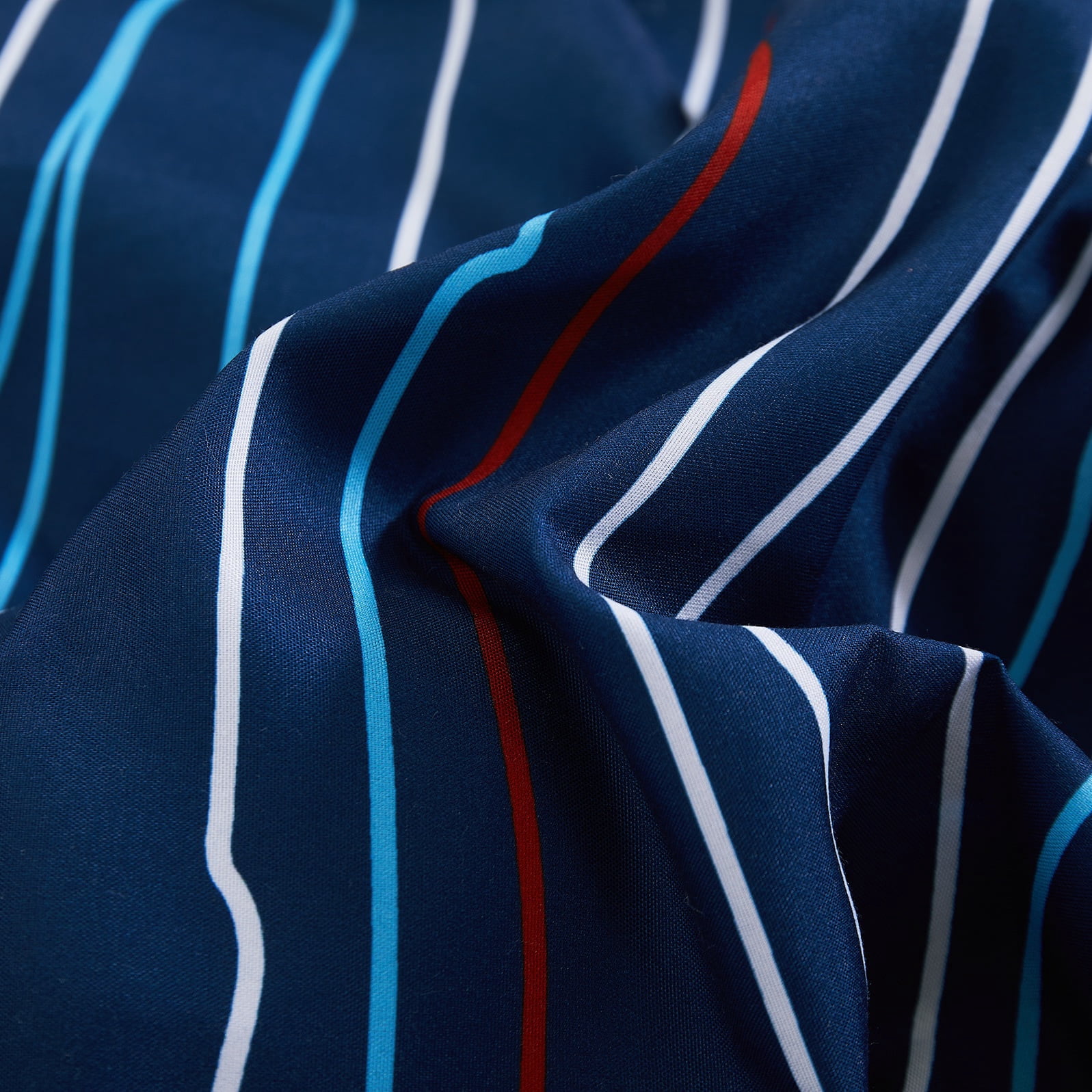 Chaps Boys Comforter Set 2-Piece Reversible Microfiber Kids Comforter Sham Striped Bedding - Shark Stripe Blue - Size Twin