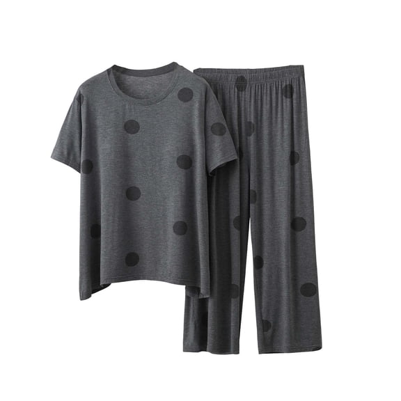 Jamicy Womens Lounge Set 2026 Summer Comfy 2 Piece Outfits Oversized Crew Neck Short Sleeve Tops & Wide Leg Pant Matching Sets Clothing