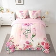 thumbnail image 2 of Homewish Romantic Pink Rose 7pcs Bedding Comforter Set,Happy Velantine'S Day Queen Bedding Sets,Country Flower Floral Queen Sheet Sets For Girls,Luxury Bedroom Decor Reversible, 2 of 8