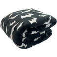thumbnail image 5 of Serafina Home Haunted Halloween Fleece Throw Blanket: Halloween Silver Night Bats on Black Design on Soft Velvet Fleece Throw Blanket 50" x 70", 5 of 8