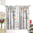 thumbnail image 3 of Rainbow Curtains Boho Abstract Rainbow Curtain for Bathroom Colorful Cute Kids Rainbow Bedroom Curtain Set 2 Panels,52x84 Inches, 3 of 8
