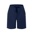 thumbnail image 6 of vigerkar Womens Bermuda Shorts Lounge Athletic Shorts Loose Running Shorts Casual Long Yoga Quick Dry Shorts with Pockets Navy, M, 6 of 6