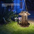 thumbnail image 4 of Bird Feeder, Integrated Solar Powered Bird Feeder Warm Light Exquisite Hollow Pattern  For Bird Lovers For Garden, 4 of 8