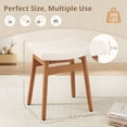 thumbnail image 5 of Carolayne Vintage Vanity Stool, Upholstered Non-Slip, Beige with Dark Natural Wood Legs, 5 of 7