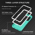 thumbnail image 2 of I-HONVA For Samsung Galaxy S20 FE Case,3-Layer Military Grade Drop Protection Anti-Slip Bumper Rugged Shockproof Dustproof Protection 6.5 inch Phone Case,Teal White, 2 of 7