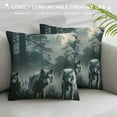 thumbnail image 3 of ONETECH White Wolf Throw Pillow Covers for Couch Sofa Bed, Wolves Howling Decorative Pillows Cushion Covers, Animal Wolves Mountain Moon Wolf Pillow, 3 of 5