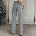 thumbnail image 5 of Jeans for Women High Waist Y2K Vintage Straight Leg Denim Pants Fashion Rhinestones Solid Casual Button Jeans Casual Stretchy Baggy Jeans with Pockets, 5 of 6