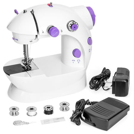 Best Choice Products Portable Speed Adjustable Mini Sewing Machine w/ Two-Line Design, Pedal & Push Button Switch, (Best Mid Range Sewing Machine)