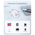 thumbnail image 4 of Adaptador Doble Ee.uu/usa A Enchufe Europeo Eu 3 Usb + Usb C Blanco, 4 of 4
