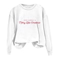 thumbnail image 3 of Deals Of The Day Clearance Crewneck Sweatshirts Women Women's Christmas Have Yourself A Merry Little Christmas Letter Printed Long Sleeved Crew Neck Hoodie, 3 of 3