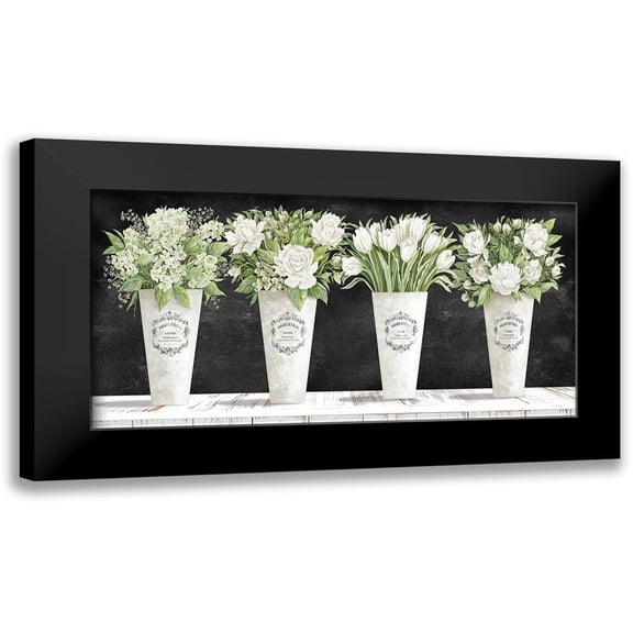 Jacobs, Cindy 14x9 Black Modern Framed Museum Art Print Titled - White Flowers Still Life II