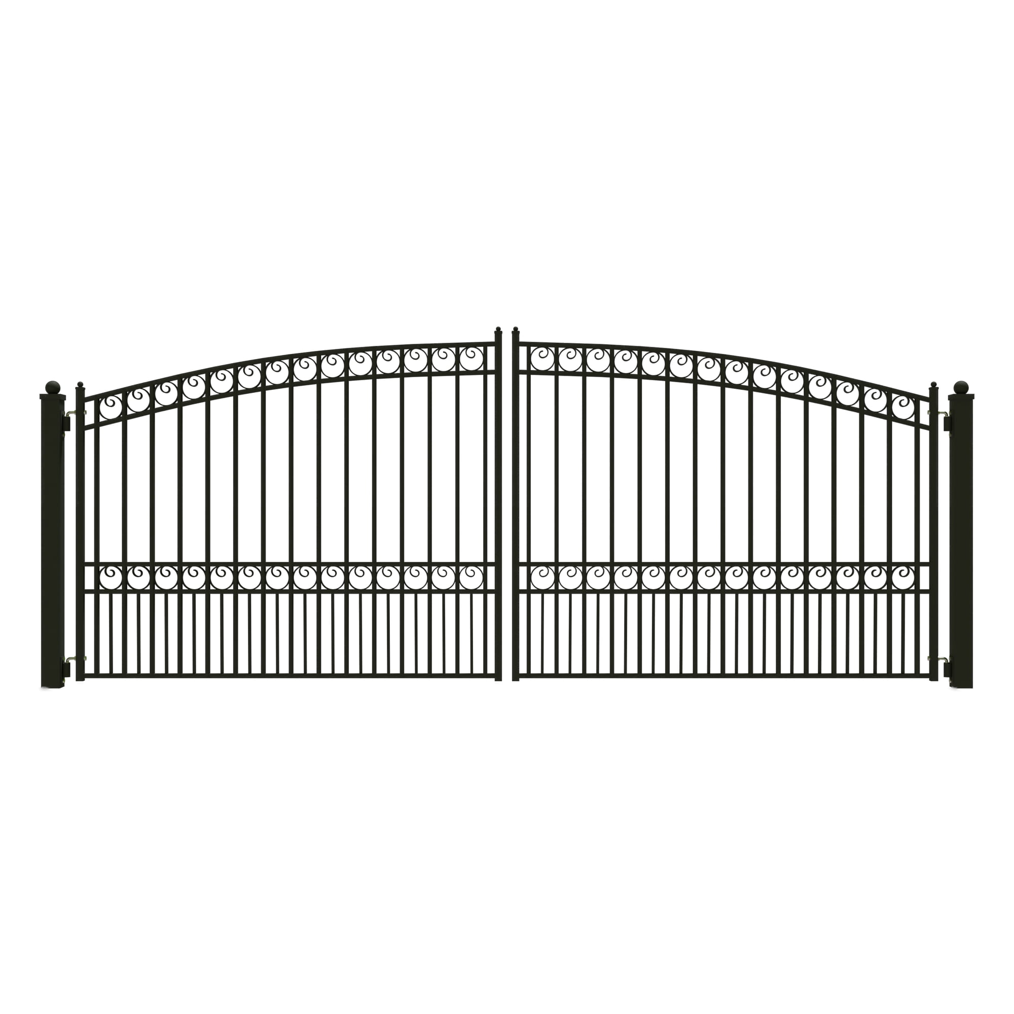 ALEKO Garden Steel Dual Driveway Gates Black 16 x 6 feet Paris Style