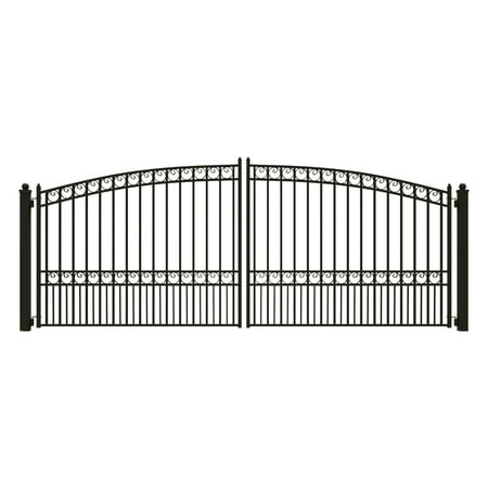 ALEKO Garden Steel Dual Driveway Gates Black 16 x 6 feet Paris Style