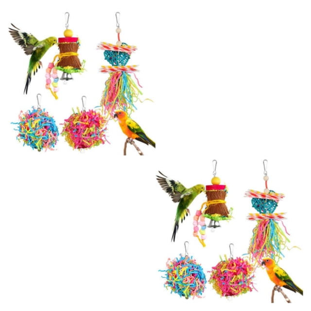 maskred Wood Widely Used Bird Shredding Toy Set Feathered Friends Engaged And Happy Gifts Colorful multicolored 2Set