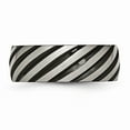 thumbnail image 3 of Titanium 8mm Black IP-plated Swirl Brushed & Polished Band Size: 8; for Adults and Teens; for Women and Men, 3 of 6