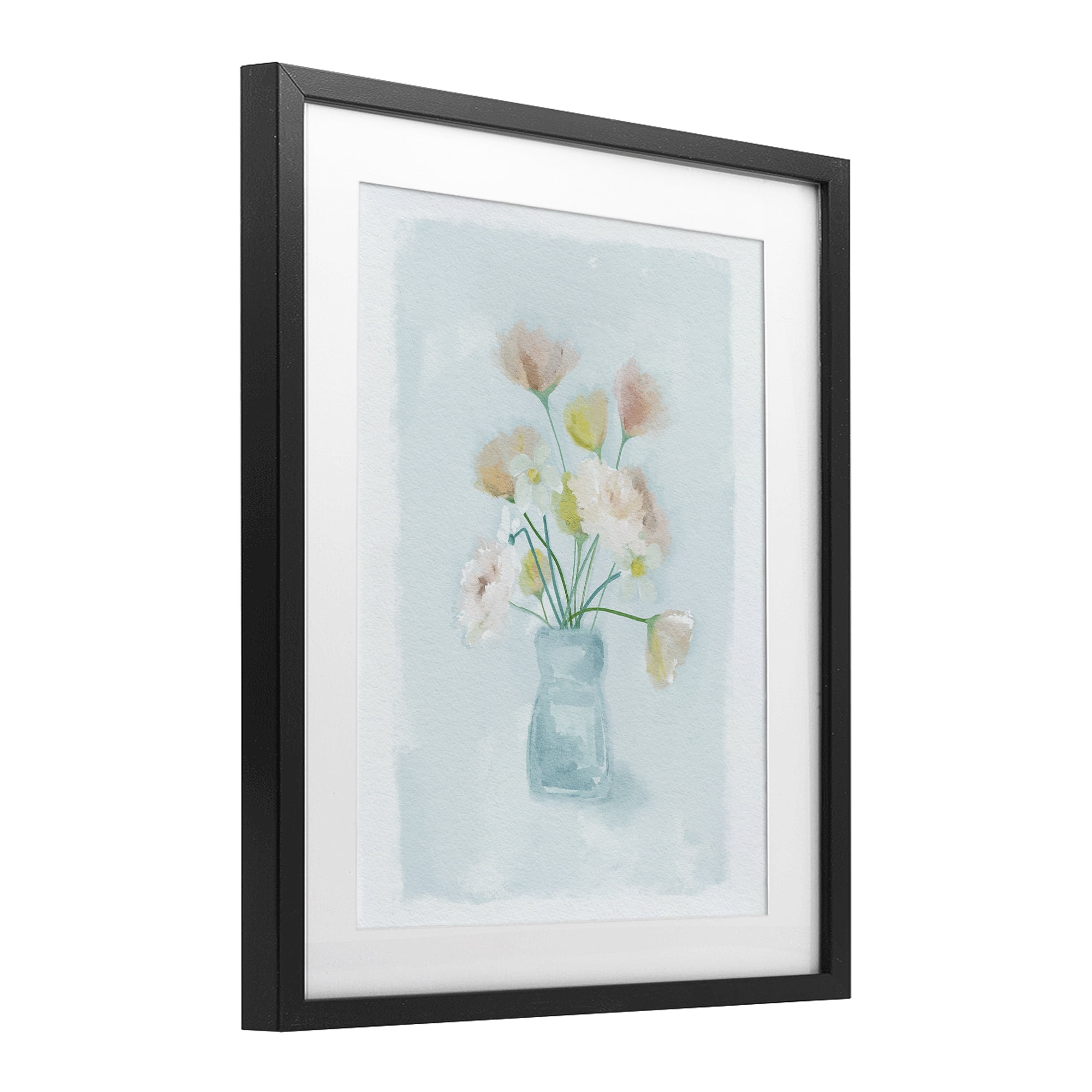 Stupell Industries Pretty Florals in Vase Black Framed Print Under Glass, design by Leah Straatsma