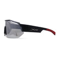 thumbnail image 4 of Mens Xloop Half Rim Oversize Shield Sharp Plastic Sunglasses Matte Black Red Silver Mirror, 4 of 4