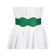 thumbnail image 6 of INSPIRE CHIC Halloween 2Pcs Plus Size Interlock 8-shaped Faux Leather Buckle Elastic Waist Belt for Lady 27x2.36"(LxW) Black & Green, 6 of 7