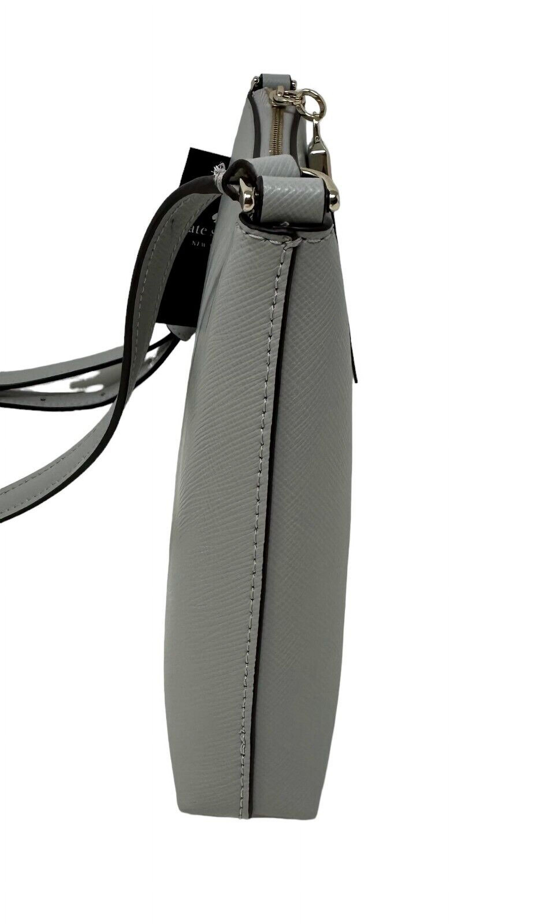 Kate Spade Saffiano Leather Sadie Platinum Grey Crossbody Bag KE594 $259
