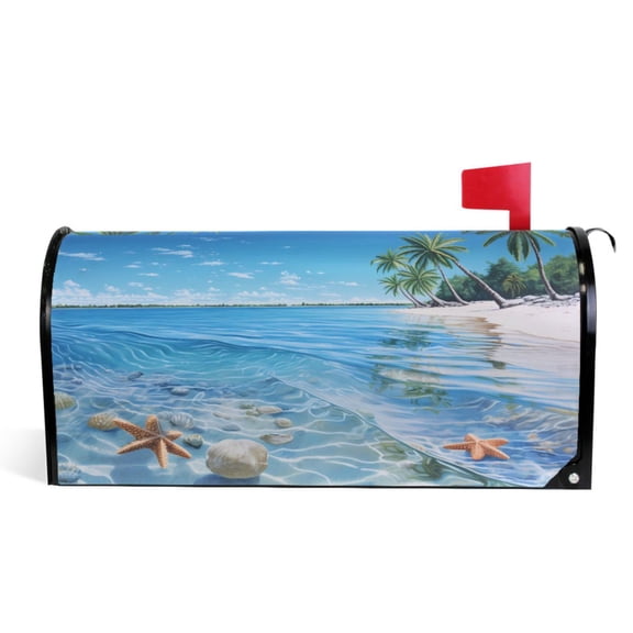 Ryvnso Mailbox Cover Summer Seashell in Sea Magnetic Mailbox Wrap Standard Size 21x18 Inch