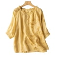 thumbnail image 4 of Bixock Maternity's Tops 3/4 Sleeve Crew Neck Plus Size Loose Casual Maternity Shirt Pregnancy Blouse Summer Maternity Clothes, 4 of 7