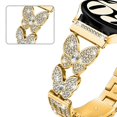 thumbnail image 3 of For Garmin Forerunner 265 Music Metal Band Butterfly Rhinestones Decor Watch Strap - Black, 3 of 4