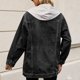 thumbnail image 4 of Chaqueta vaquera con capucha y manga larga para mujer, de color liso, con solapa y manga larga, a la moda, 4 of 5