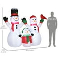 thumbnail image 3 of Outsunny 8ft Inflatable Christmas Snowman Family Outdoor Decoration, 3 of 10