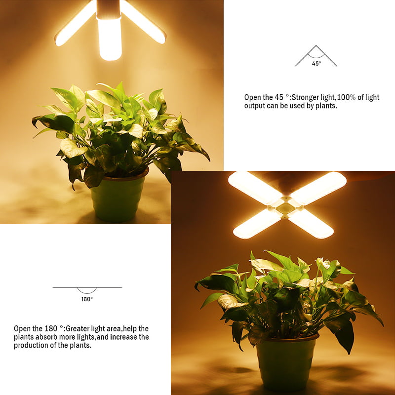 4 Heads 80W LED Grow Light Full Spectrum Phyto Lamp USB Clip-on Indoor Plants F 