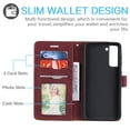thumbnail image 2 of Allytech Slim Wallet Case for Samsung Galaxy S23 FE, [3 Card Slots] [Cash Pocket] Premium PU Leather Kickstand Magnetic Clasp Shockproof Full Body Protective RFID Blocking Flip Case - Red, 2 of 8
