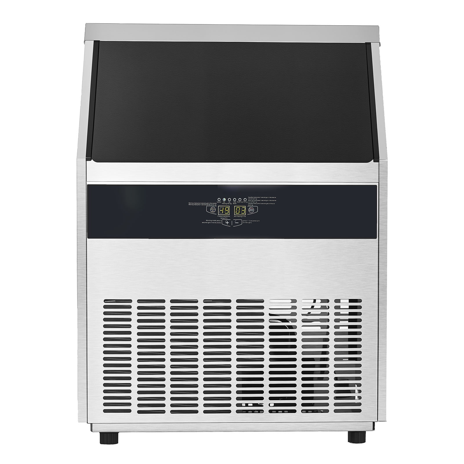 KFFKFF 440lbs/24H 160 Ice Cubes with 88lbs Storage Capability Commercial Ice Maker Machine Stainless Steel Under Counter ice Machine 27.76 in W, 45.47 in H with Auto Clean