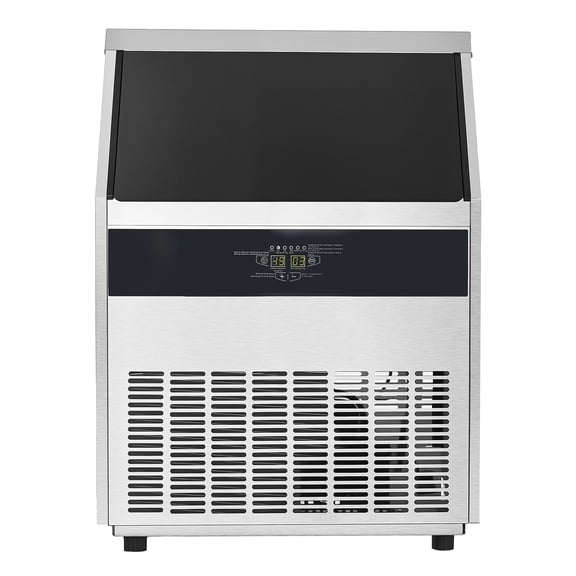 KFFKFF 440lbs/24H Commercial Ice Maker, Produces 160 Ice Cubes in 15 Minutes, Freestanding Machine with 88lbs Storage Capacity for Bar, Office, or Restaurant