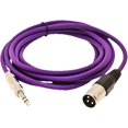 thumbnail image 2 of Seismic Audio SATRXL-M10, Purple 10 Foot XLR Male to TRS Patch Cable, 2 of 3