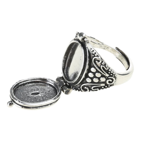Openable Gawu Box Rings with Secret Compartment Adjustable Size Opening Rings Alloy Fashion Accessory for Trendy Outfits