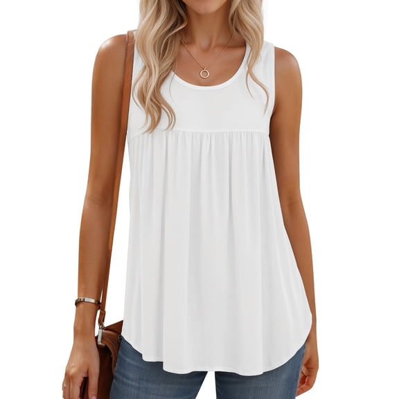 MOYIKO Womens Summer Tank Tops Sleeveless T Shirt Casual Loose Fit Tunic Blouses