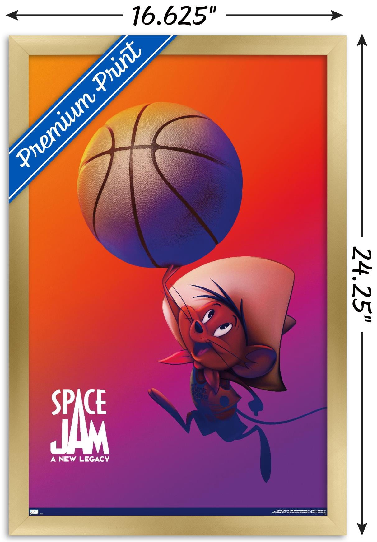Space Jam: A New Legacy - Speedy Gonzales One Sheet Wall Poster, 14.725" x 22.375", Framed