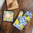 thumbnail image 5 of Lemon Kitchen Oven Mitt and Pot Holder Sets 2 Pcs for Baking, Cooking and Grilling, Heat Resistant Up To 392 °F, 5 of 7