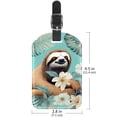 thumbnail image 6 of Square 2Pack PU Leather Sloth Cruise Luggage Tag with Privacy Cover and Name ID Tag for Travel Handbags Backpacks Luggage Tags, 6 of 6