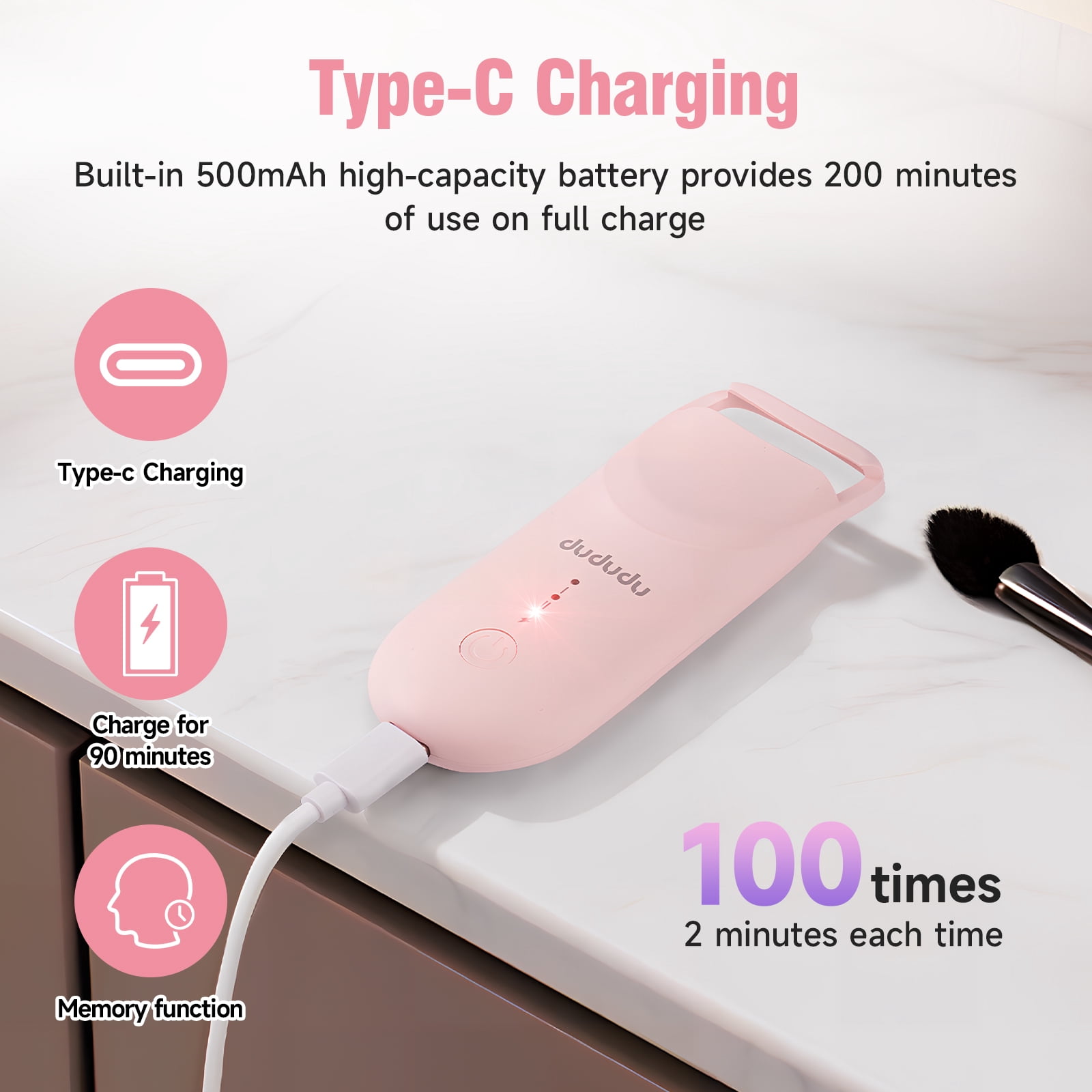 Heated Eyelash Curler, Portable Travel-Size Mini Electric Heated Lash Curler - 2-Level Adjustable Temp & Type-C Recharge, 10S Heat 3S Style 24H Lift for Long-Lasting Natural Effortless Curves