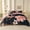 Black Pink Flower 2, variant on Koniroom 3 Pieces Pink and Grey Floral Quilt Bedding Set Queen Size, Soft Lightweight Reversible Flower Coverlet Bedspread for Summer