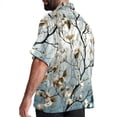 thumbnail image 3 of Tree Men's Short Sleeve Button Down Poplin Hawaiian Shirt for Summer Beach, Casual Printed Unisex Style, 3 of 6