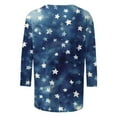 thumbnail image 5 of Odbmxy Independence Day Womens Plus Size T Shirts 3/4 Sleeve Shirts for Women Holiday Tie-Dye Casual Relaxed Fit Tops,Blue XL, 5 of 5
