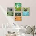 thumbnail image 2 of PixonSign 4 PCS Adhesive Canvas Posters, Cat Bird Dinosaur Dog Prints, Animals Reading Funny Veterinarian Office Wall Art, Animal Wall Decor for Living Room, Bedroom, Bathroom - 11"x14" Natural, 2 of 5