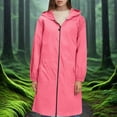 thumbnail image 2 of Towmus Rain Jackets for Women Plus Size Solid Color Rain Jacket Outdoor Hooded Windproof Loose With Pocket Coat Hooded Windbreaker, 2 of 7