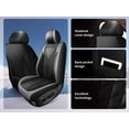 thumbnail image 4 of HQBQBUG Front Seat Covers Fit for GMC Sierra 1500 2019-2025 Comfort Faux Leather Automotive Seat Covers No-Slip Seat Cover Accessories Grey,Front Set(2 Seats), 4 of 7