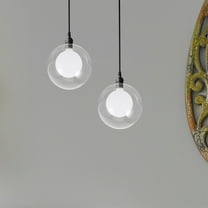 Masteelf 2pcs Spherical Glass Lampshade G4 Ceiling Lamp Shade Hanging Lamp Cover Lamp Guard Light Fixtures Shade Replacement for Pendant Light