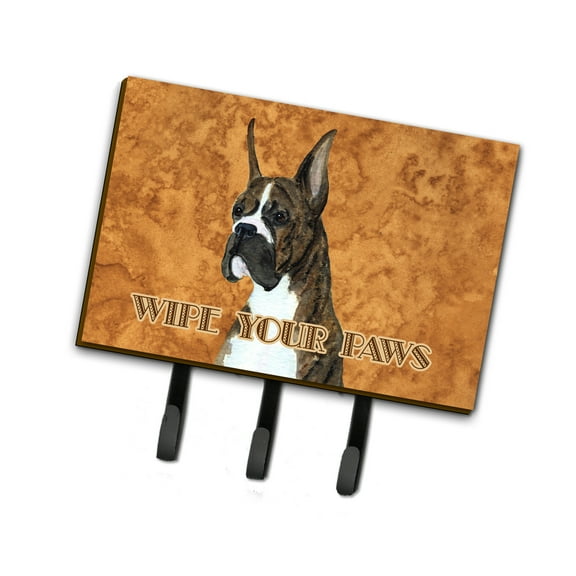 Carolines Treasures SS4888TH68 Brindle Boxer Wipe your Paws Leash or Key Holder Triple Hook multicolor